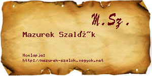 Mazurek Szalók névjegykártya